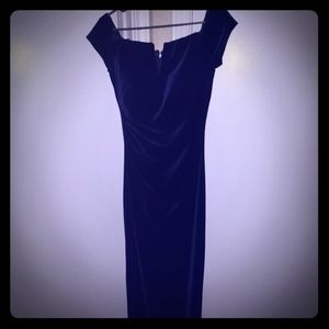 Blue Velvet Formal Dress